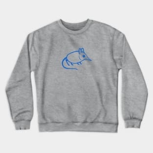 Elephant shrew minimalist design in blue ink Crewneck Sweatshirt